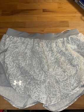 Under Armour Light Gray and White Athletic Shorts